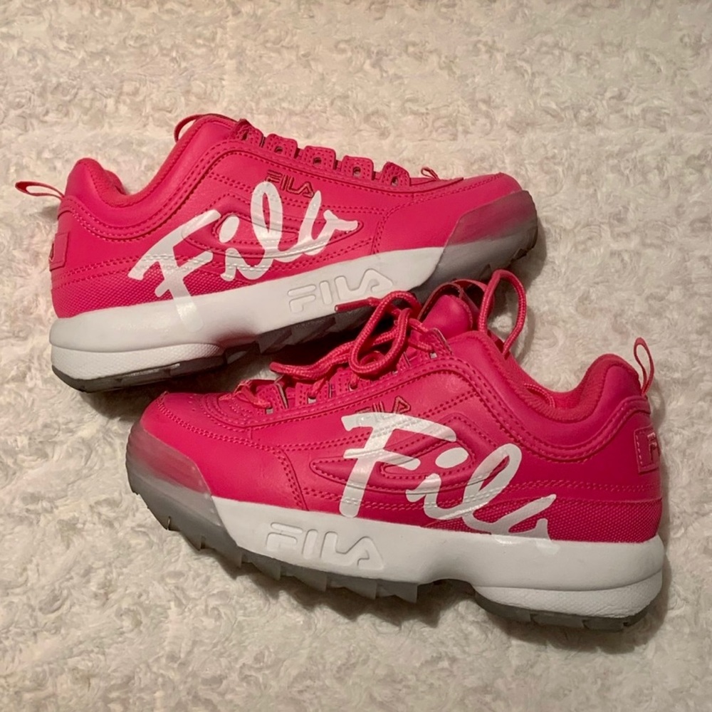 Hot Pink Fila Disruptors
